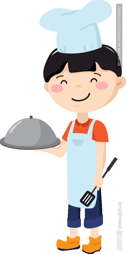 可爱小厨师端盘形象