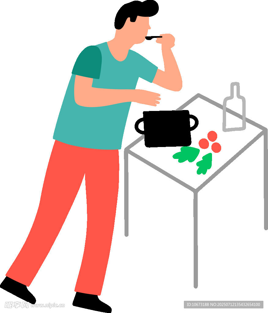 男子厨房烹饪场景
