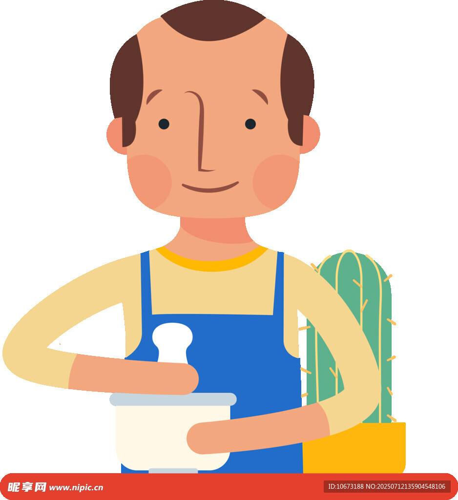 男人专注搅拌食材