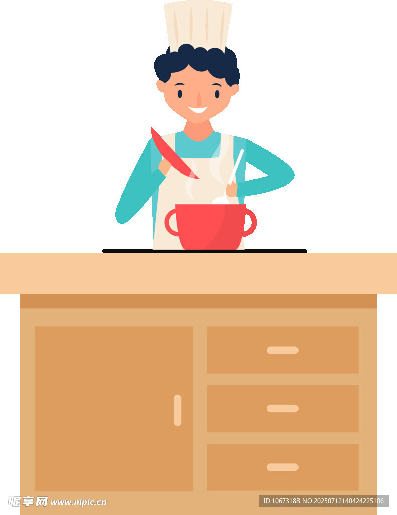 男孩专注制作饮品