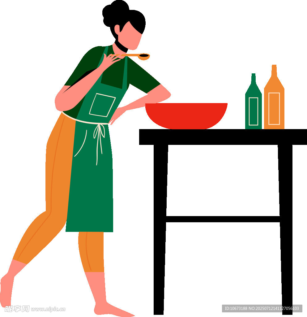 女子厨房专注搅拌食材