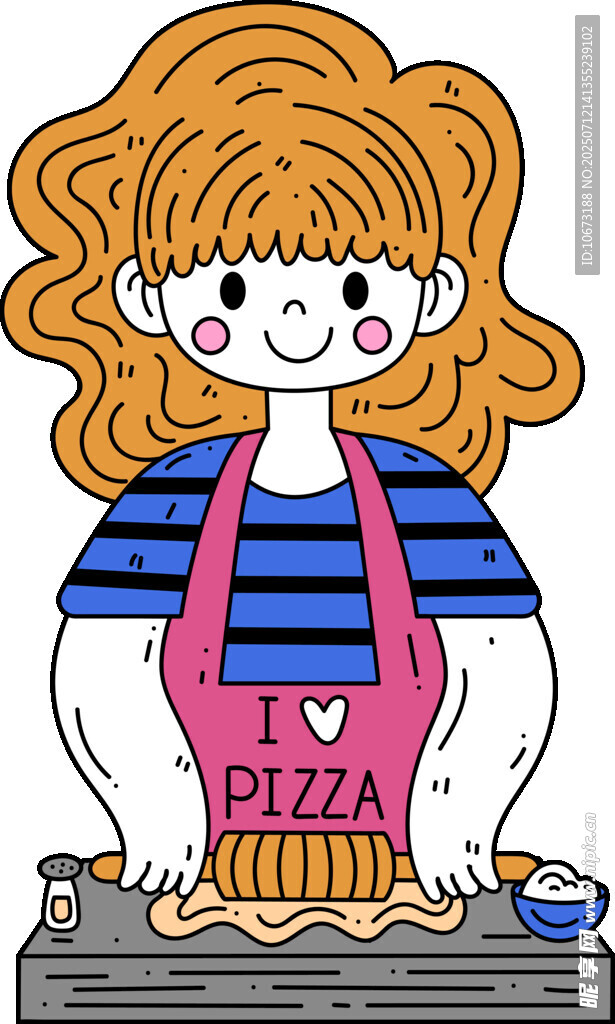 女孩开心制作美味披萨