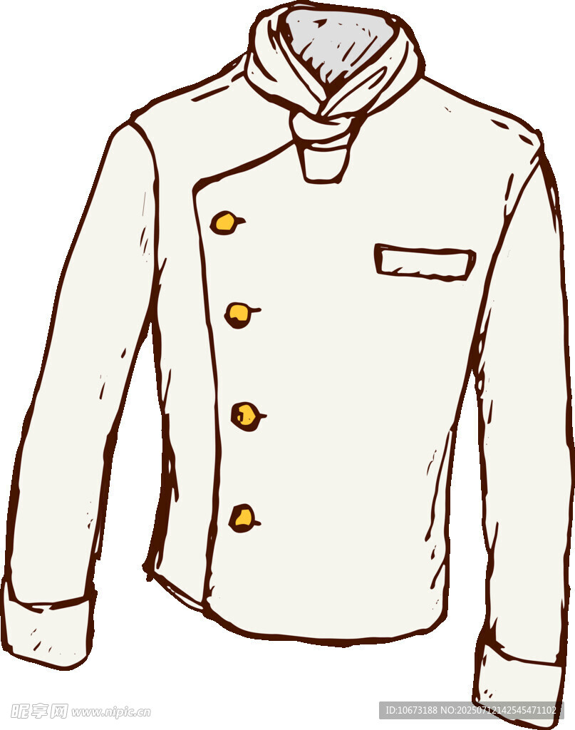 男士白色立领制服外套