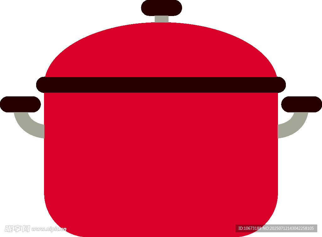 红色可爱双耳烹饪锅具