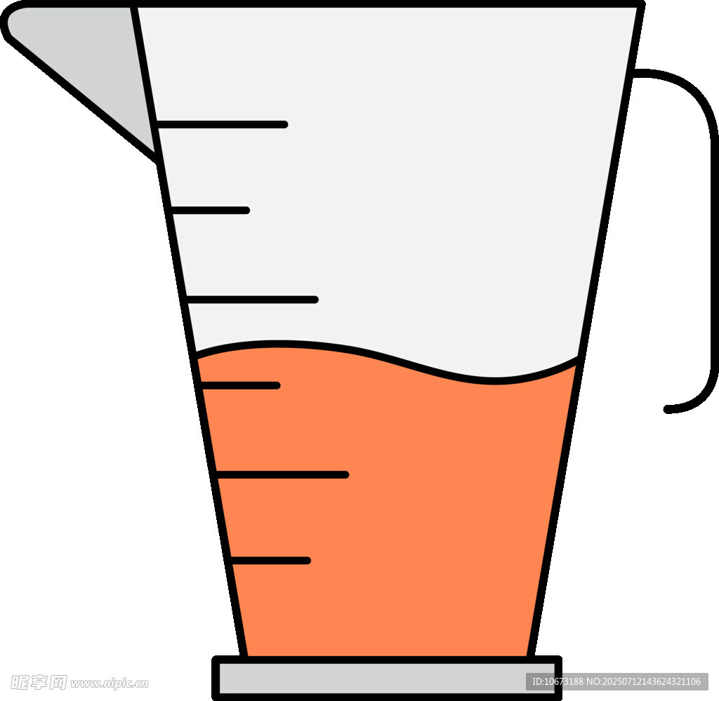 橙色液体量杯