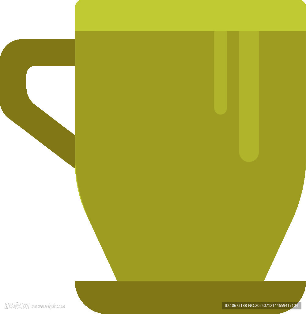 绿色咖啡杯插画