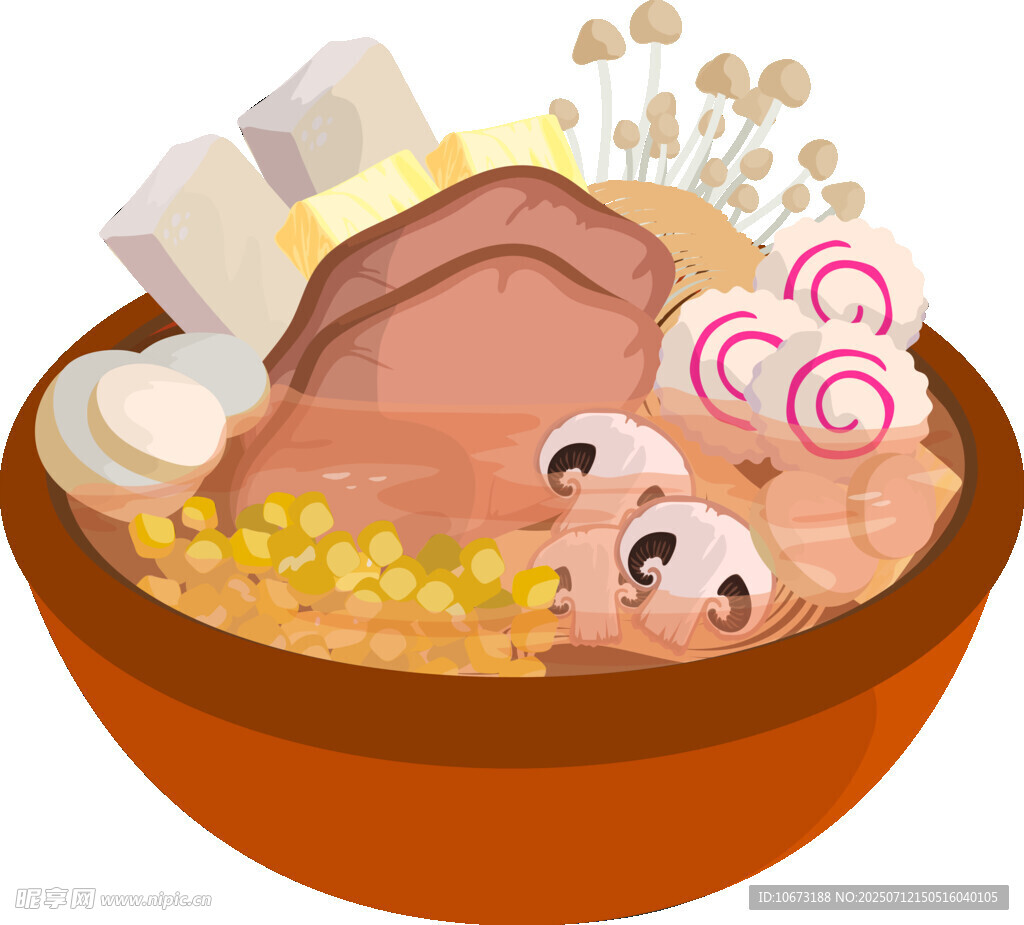 美味丰盛的火锅食材