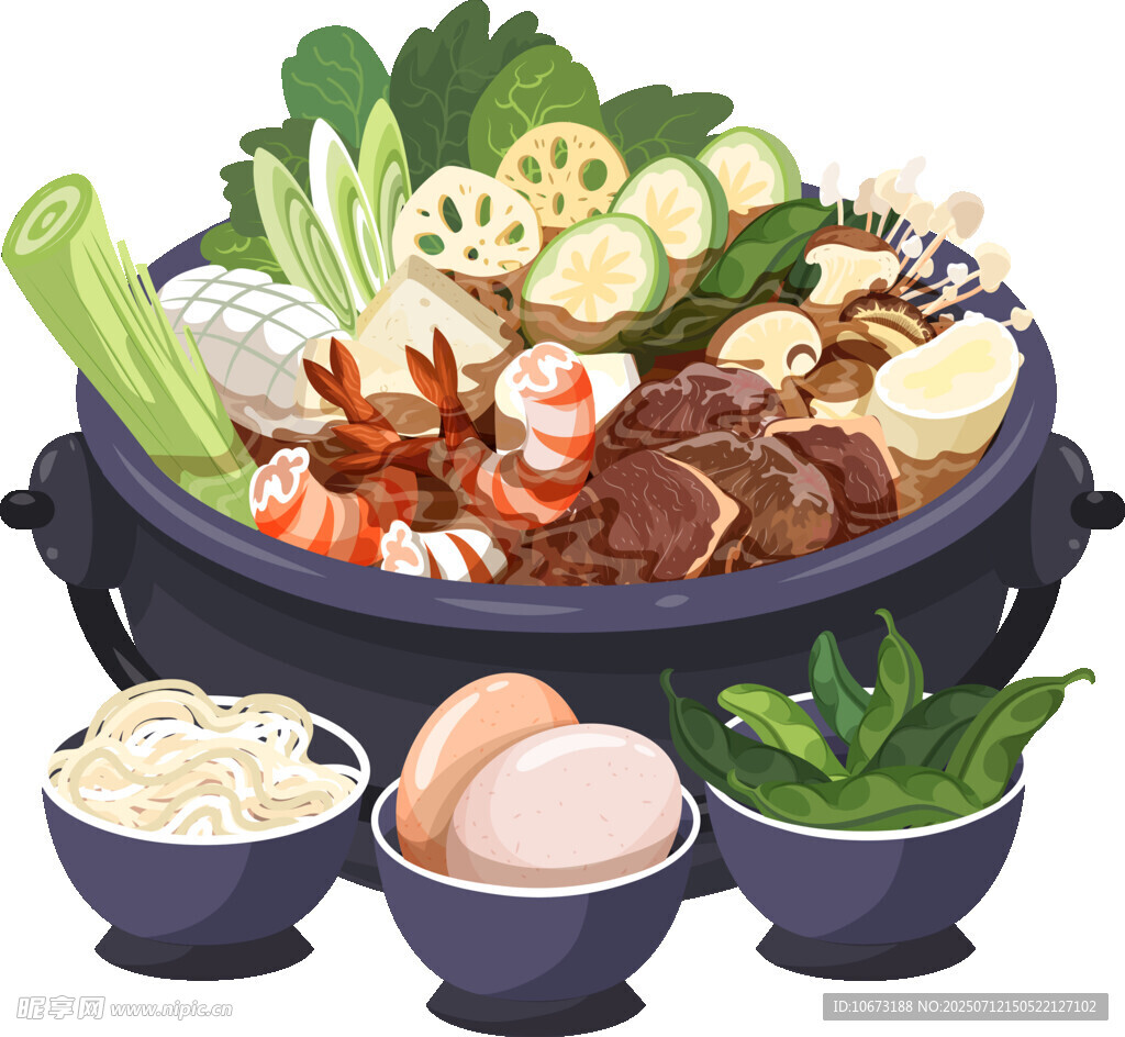 丰盛美味的火锅食材组合