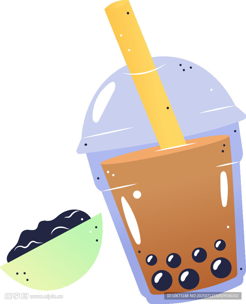珍珠奶茶与抹茶点心