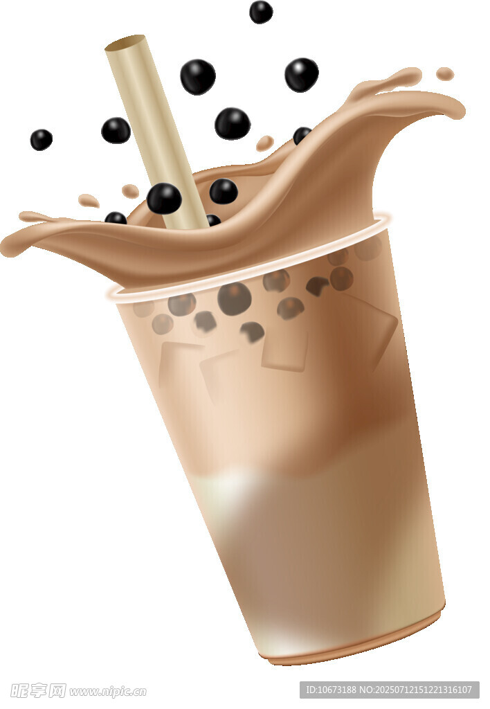 珍珠奶茶溅起瞬间