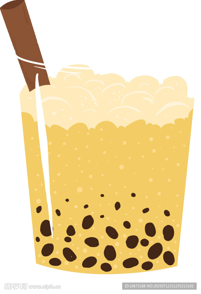美味珍珠奶茶插画
