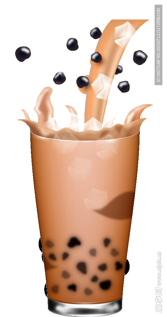 珍珠奶茶溅起瞬间