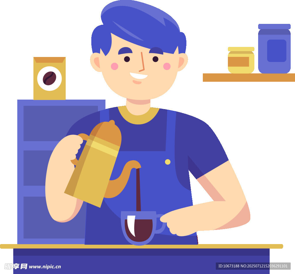 咖啡师专注制作咖啡瞬间