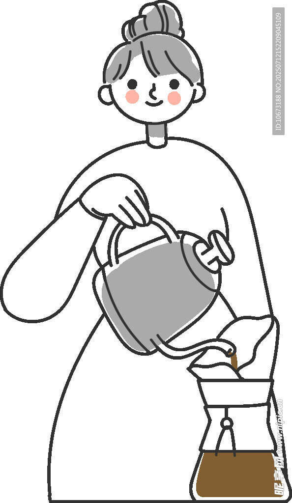 女士优雅冲泡咖啡瞬间