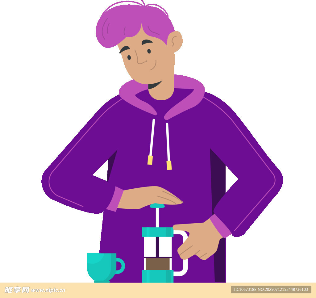 男子专注制作饮品