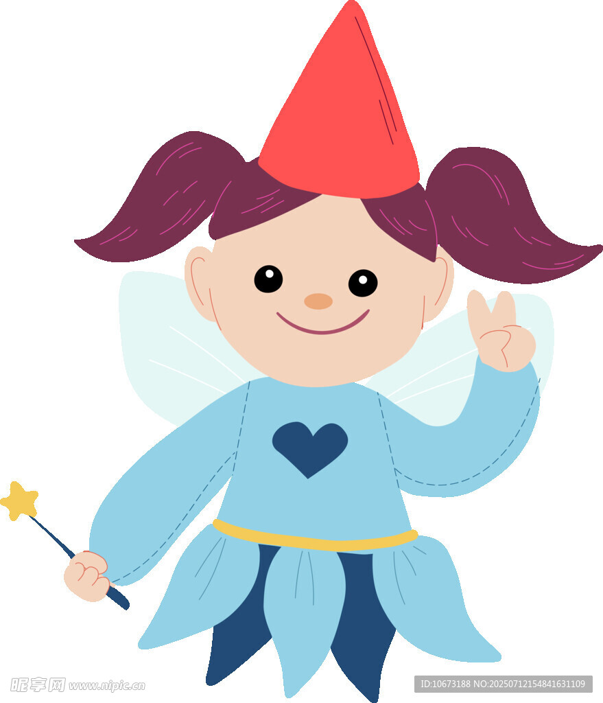 可爱小仙子挥舞魔法棒