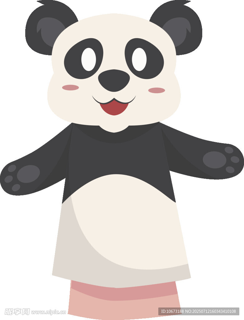 可爱熊猫人偶形象展示