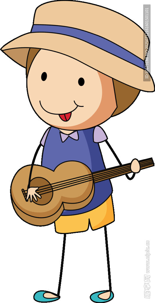 戴帽男孩弹奏尤克里里