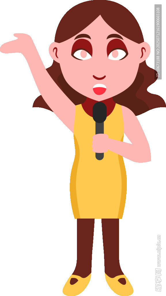 手持话筒的活力女歌手