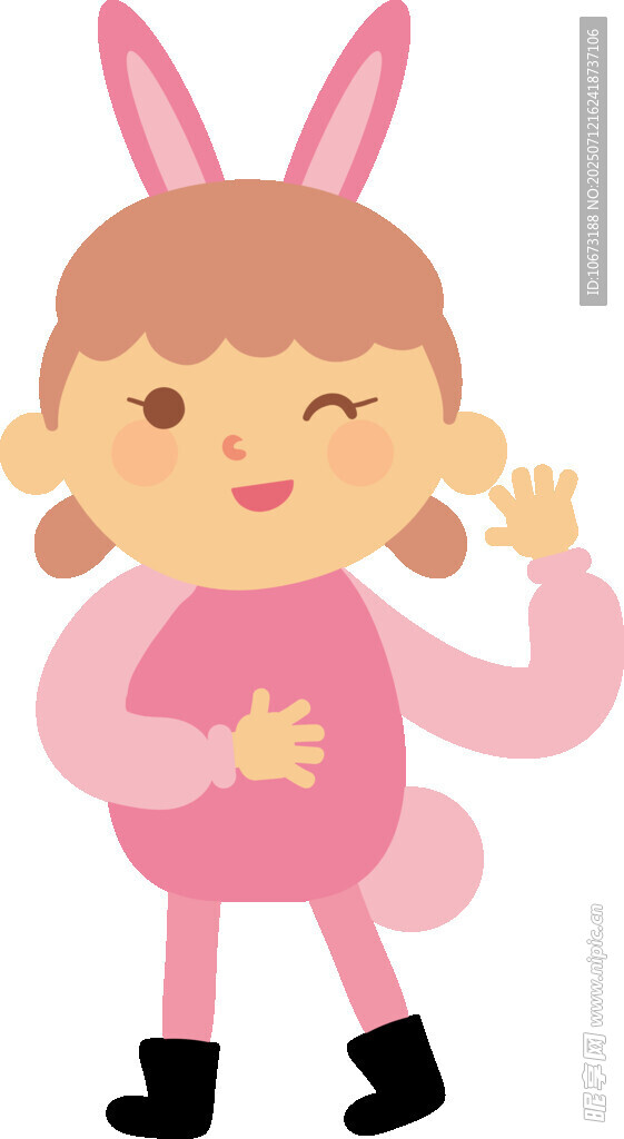 穿兔装的可爱小女孩