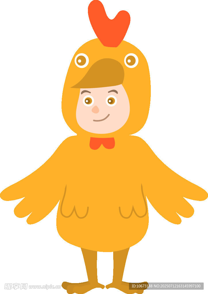 穿小鸡服装的可爱孩子