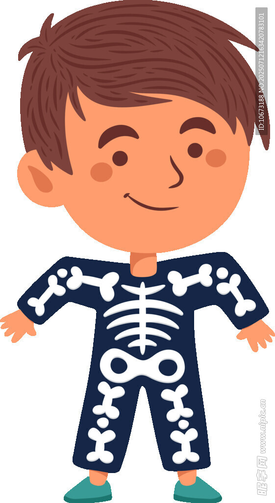 穿着骷髅服的可爱小男孩