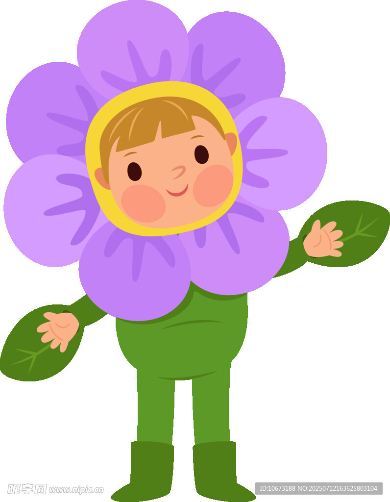 穿花朵服装的可爱小孩