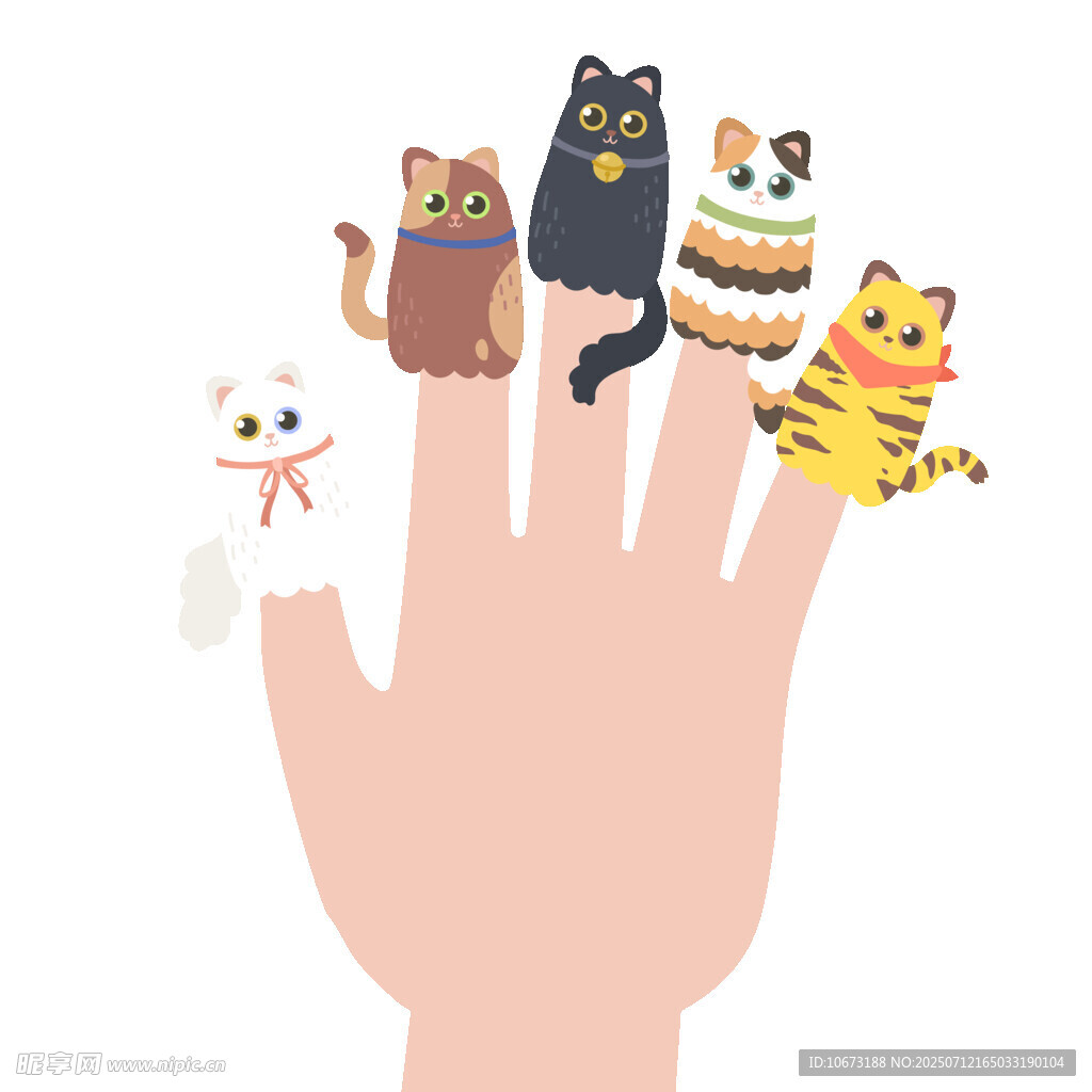 手指上的可爱猫咪们