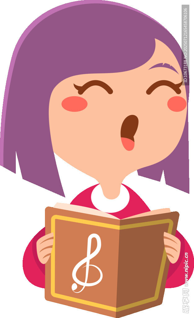 女孩开心歌唱
