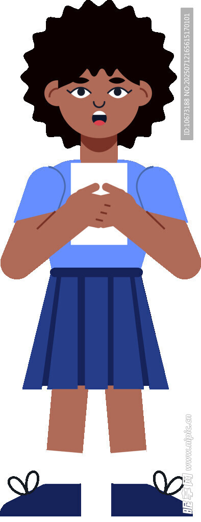 穿校服的女孩捧书微笑