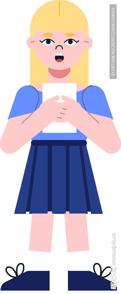 可爱金发女孩服饰部件展示