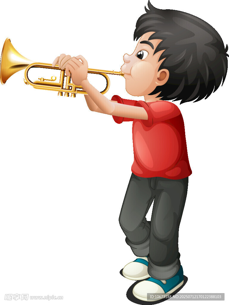 吹小号的小男孩