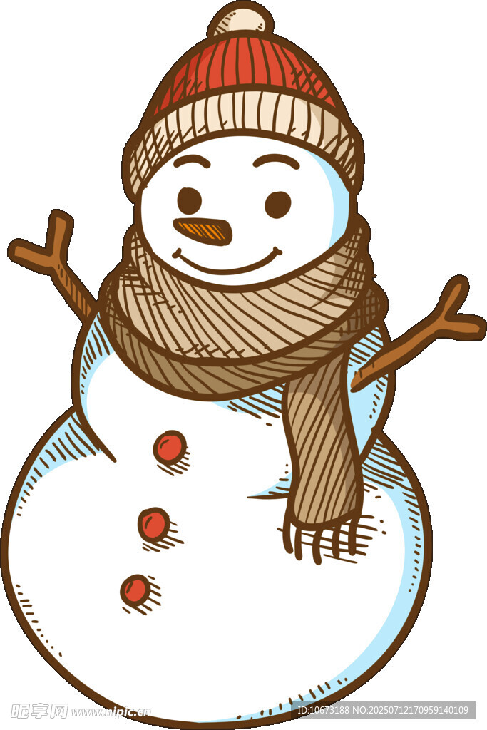 可爱雪人插画