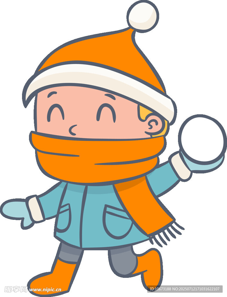 冬日萌娃快乐玩雪球