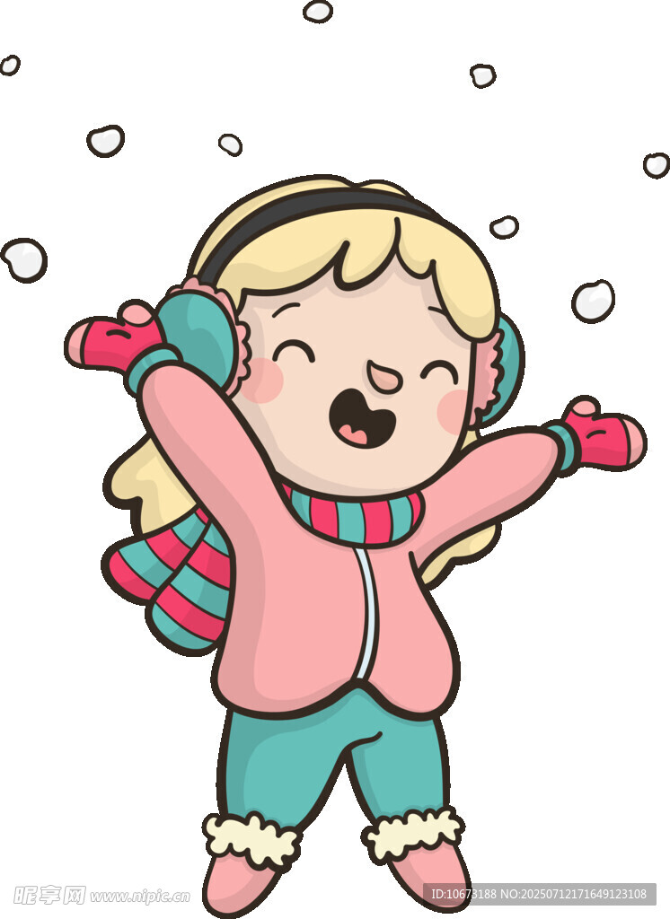 冬日欢歌的小女孩
