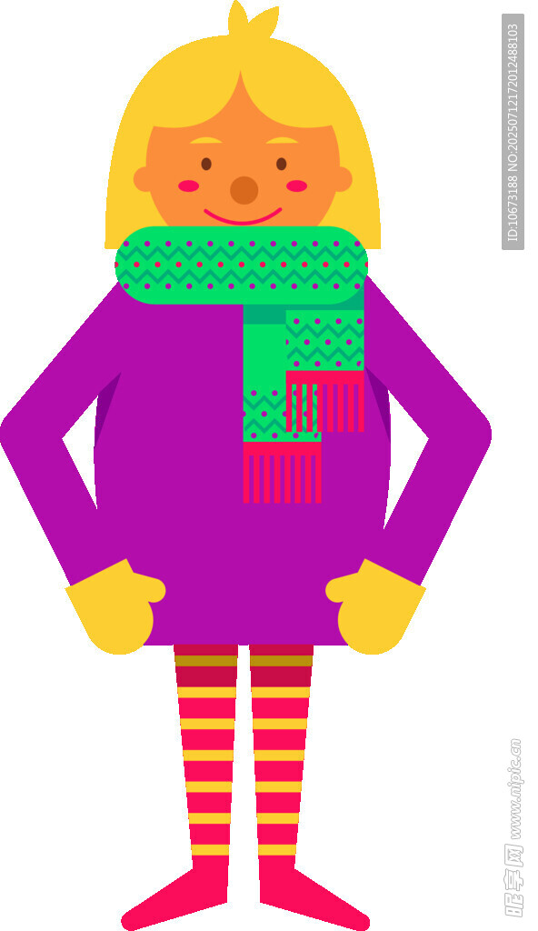 穿彩色服饰的可爱小女孩