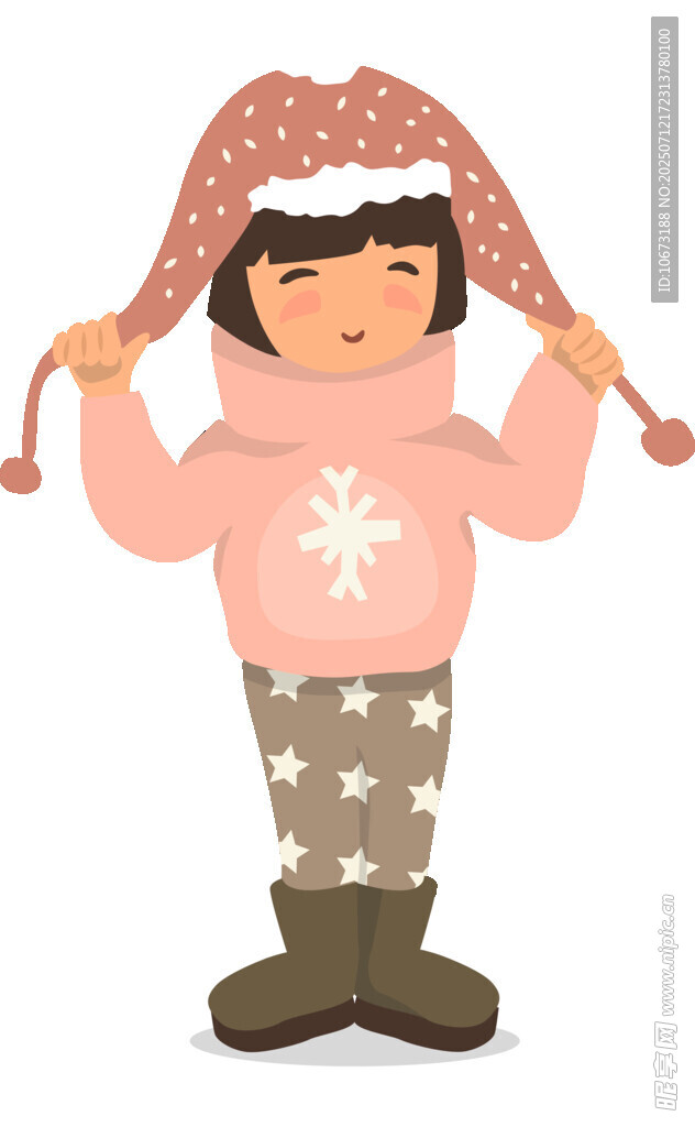 冬日可爱装扮的小女孩