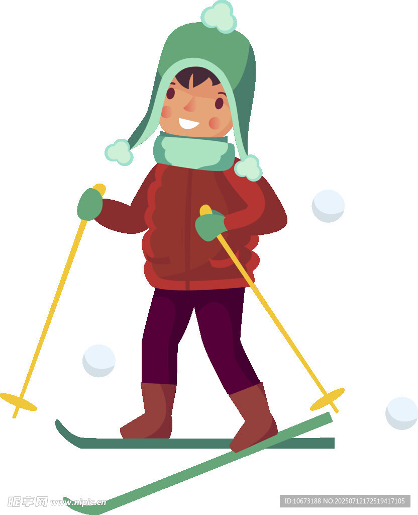 儿童户外滑雪欢乐瞬间