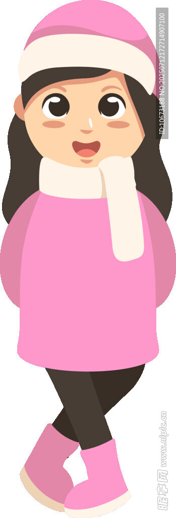 冬日可爱女孩穿搭展示