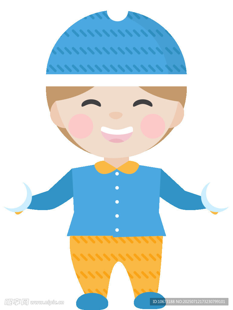 可爱蓝衣小男孩形象