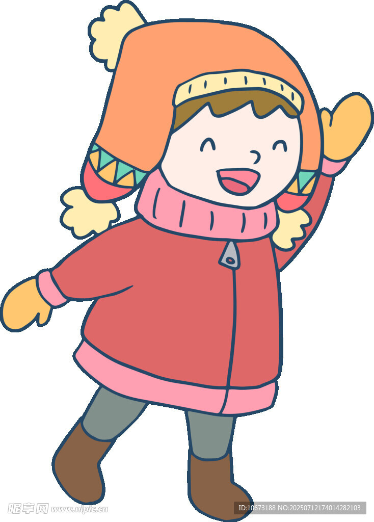 冬日欢乐小女孩