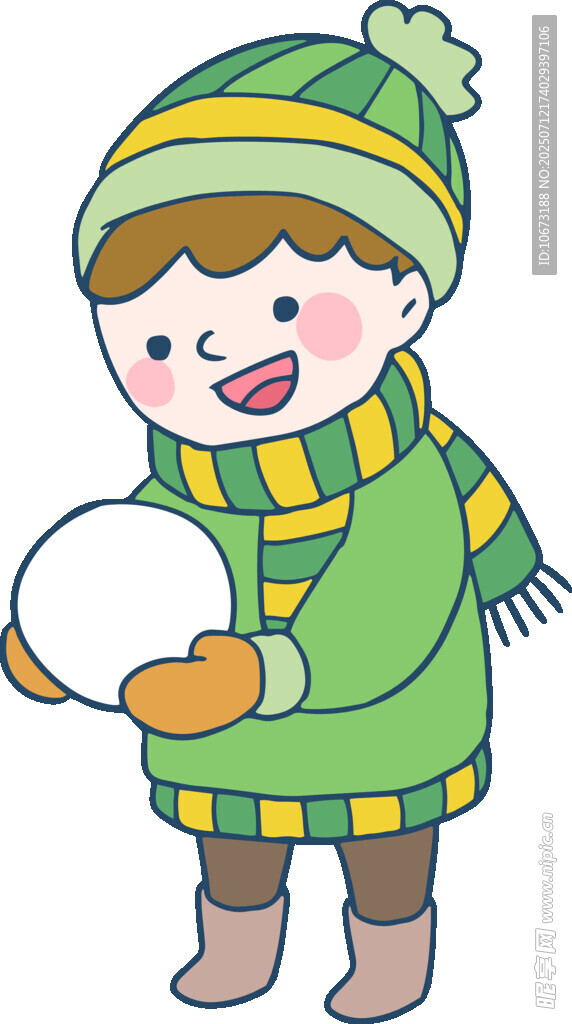 冬日孩童快乐玩雪球
