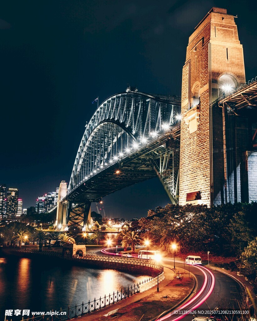 悉尼海港大桥夜景风光