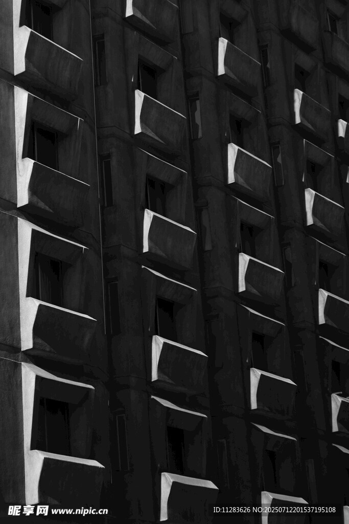 黑白建筑线条纹理特写