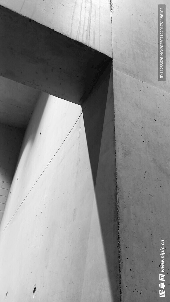 极简几何建筑空间一角