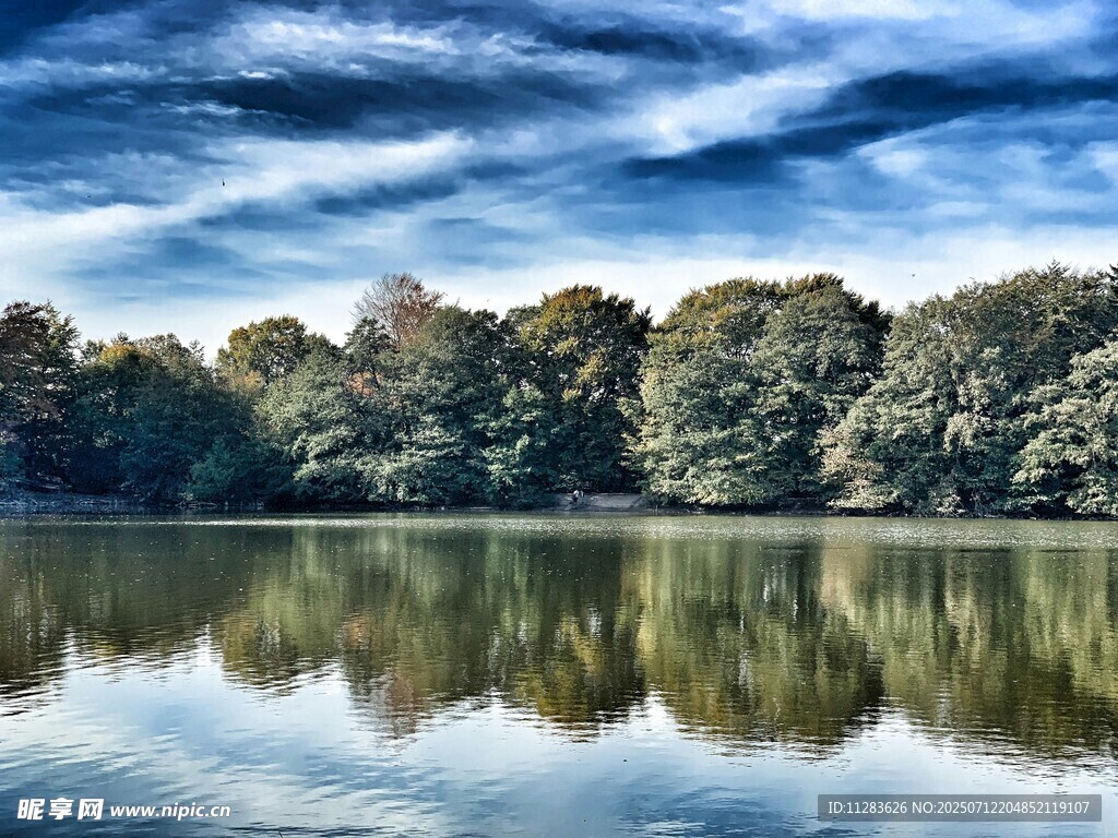 湖畔森林美景