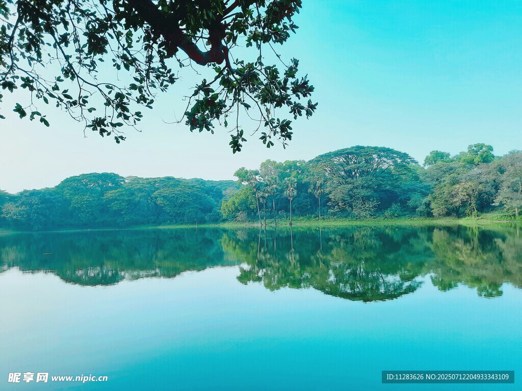 宁静湖畔美景