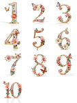 精美花卉装饰数字集合
