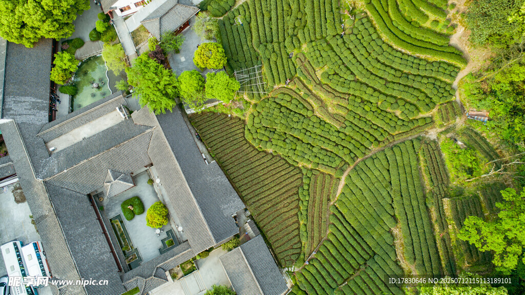 俯瞰田园村落美景