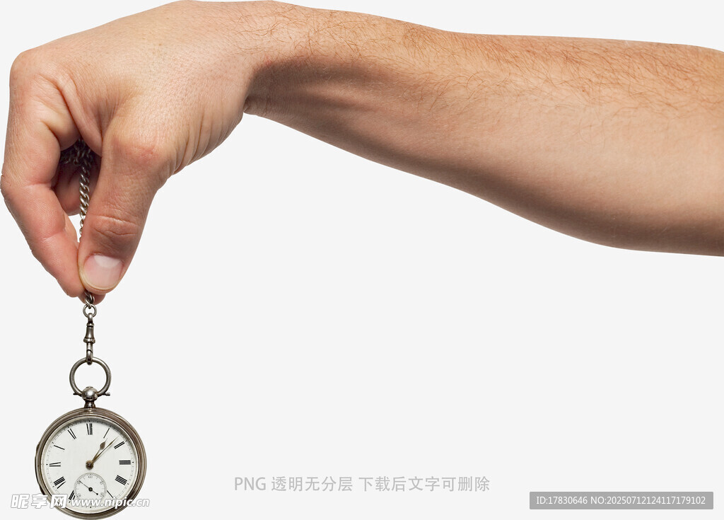 手拎复古怀表特写